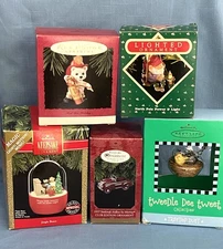 Vintage Hallmark Keepsake and Magic Light Motion Ornament Mixed Lot of 5
