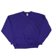 Vintage Jerzees 90s Purple Blank Crewneck Sweatshirt - 2XL Made in USA