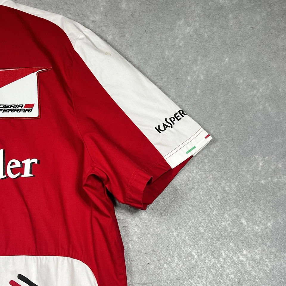 Puma Scuderia Ferrari F1 Team Crew Pit Shirt Button Up Men’s XL Red Formula One - Image 4 of 4