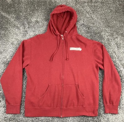 Lagunitas Brewing Company Red Zip Up Hoodie Mens Beer Dog Logo Fleece Sz XXL