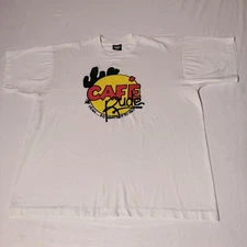 Cafe Rude T-Shirt Size XL Screen Stars Best Made in USA - Imperfect, Stains