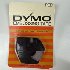 Dymo Red Embossing Label Tape New Old Stock Sealed Package Vintage 1971 Lot/10