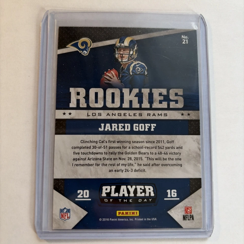 2016 Panini NFL Player of the Day - Jared Goff #21 (RC) - Image 3 of 4