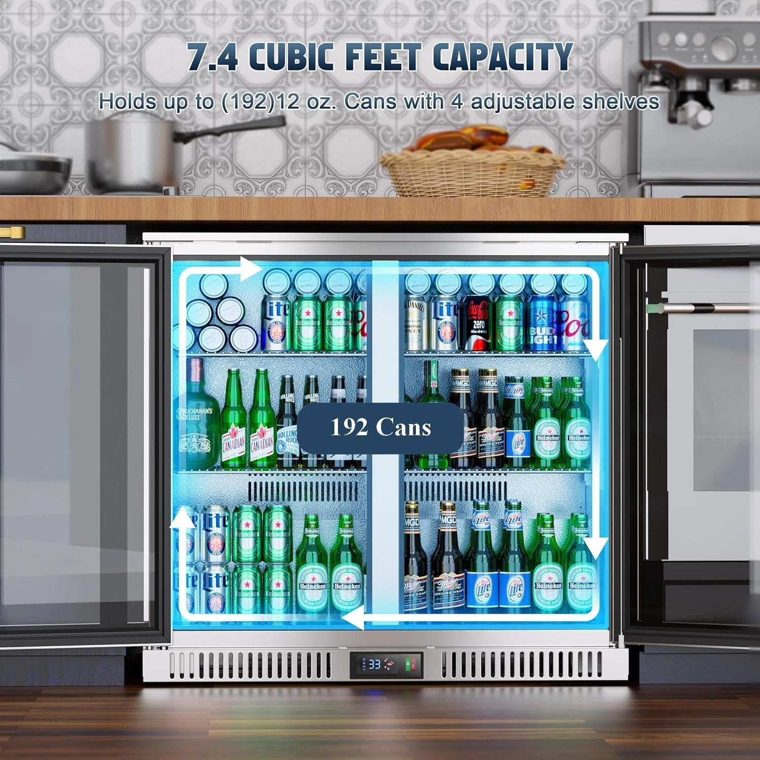 Euro Grand 198L Under Bench Beer Back Bar Fridge Mini Freezer Refrigerator - Picture 6 of 16