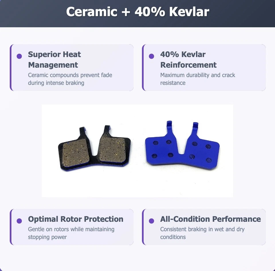 2 Pares Pastillas Freno Bicicleta Descenso (cerámica + Kev) para Magura MT5 MT7 91-9566 9, 4 Pi Foto 2 de 4