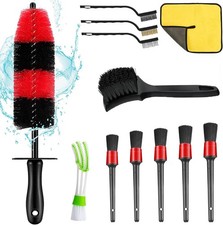 12Pcs Car Wheel  Tire Brush Kit, Including 17inch Long Wheel , Short Handl