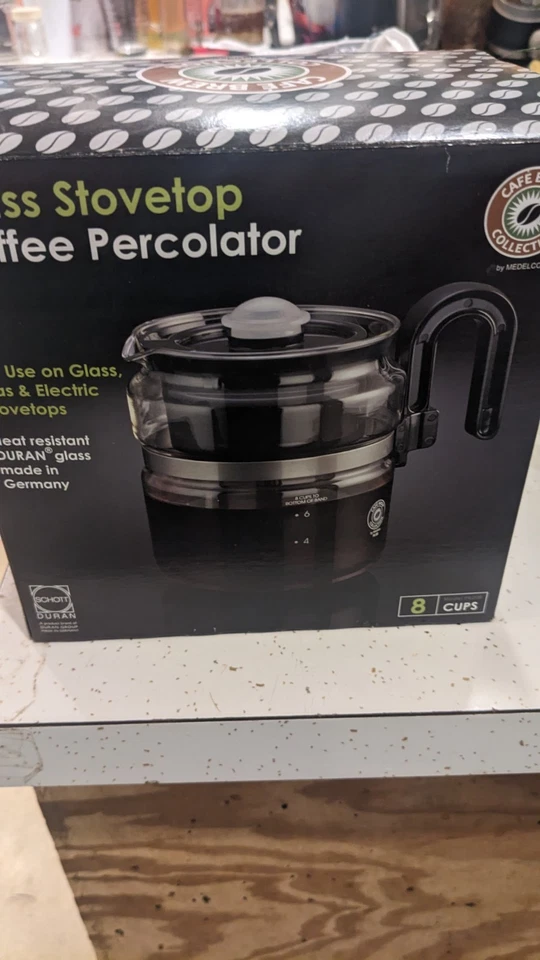 CAFÉ BREW COLLECTION Cafetera Percoladora Estufa Vidrio Alta Gama -8 Tazas Foto 4 de 4