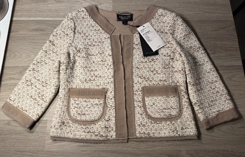 St. John Couture Knit Jacket Blazer Women’s Size 8 Vanilla Multi New NWT - Picture 1 of 13