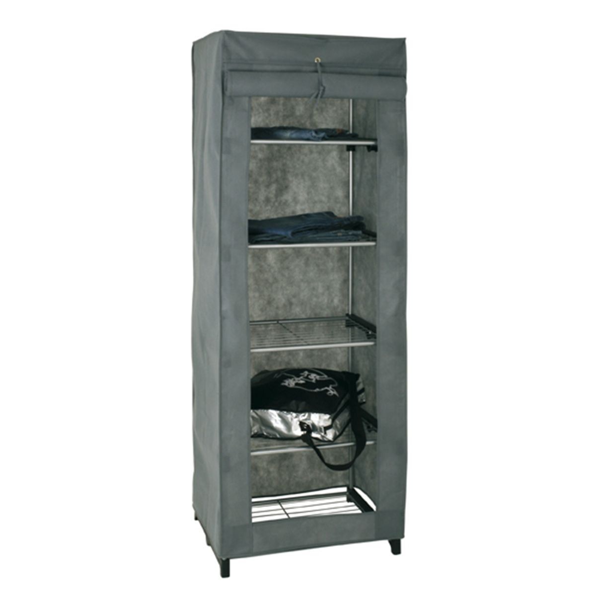 Armoire penderie au design épuré gris mat pour vêtements modernes