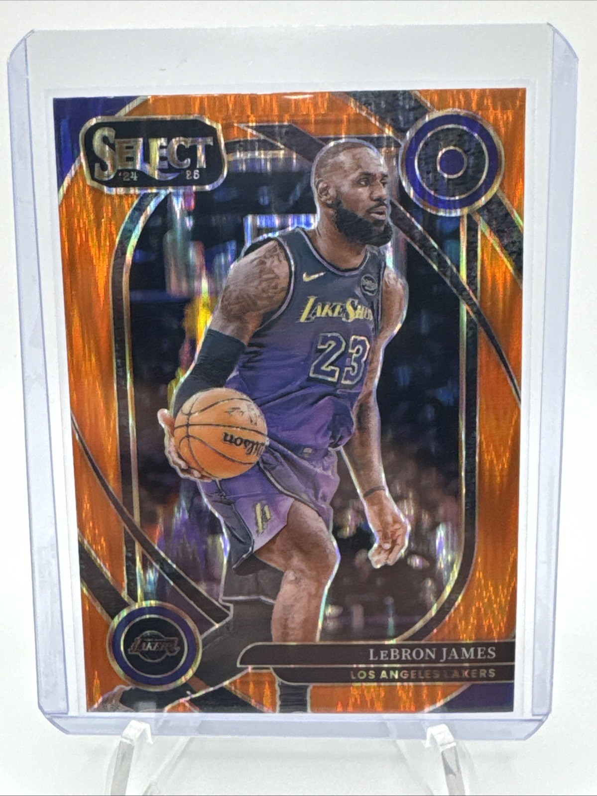 2024-25 Panini Select Courtside LeBron James #241 Orange Tectonic Prizm Lakers