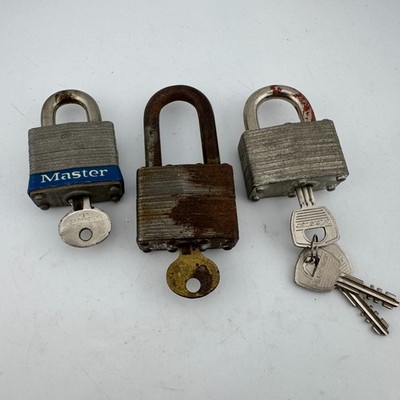 Lot of 3 Vintage Master Locks Padlocks