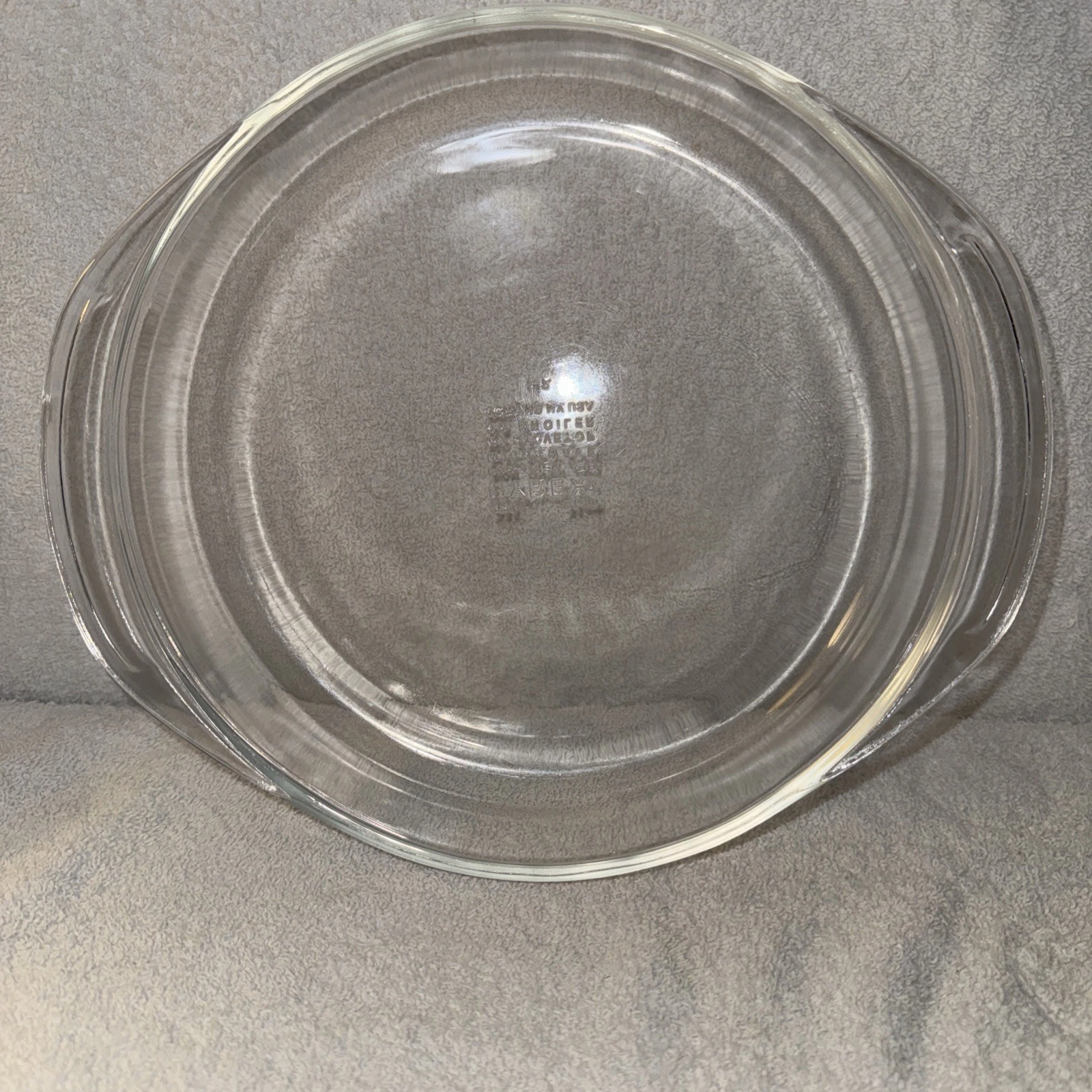 Vtg Pyrex 221 Clear Deep Dish Pie Plate With Handles 8.5" USA Microwave Safe