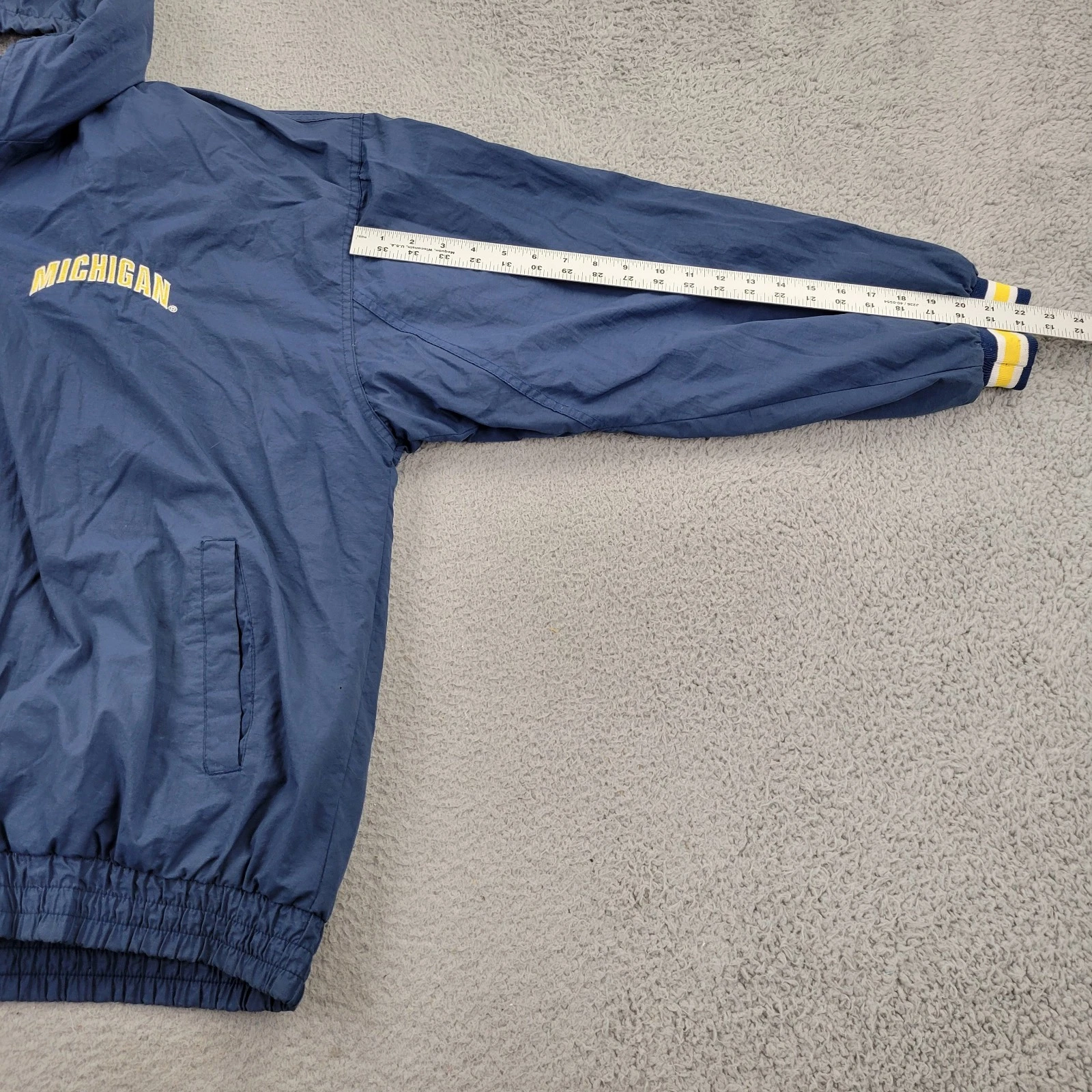 University of Michigan Jacket Mens XL Lined VTG 90s Embroidery Hooded Vesi - product detail image 11