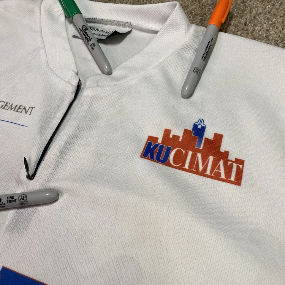 Camiseta deportiva de ciclismo de carretera Kansas Jayhawks para hombre 3XL blanca 1/4 cremallera AeroTech KU bicicleta NCAA Foto 4 de 4