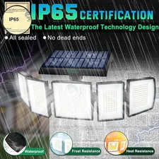 Solar Flood Lights Outdoor Waterproof Motion Sensor 416 LEDs 3000 Lumens 2Pack