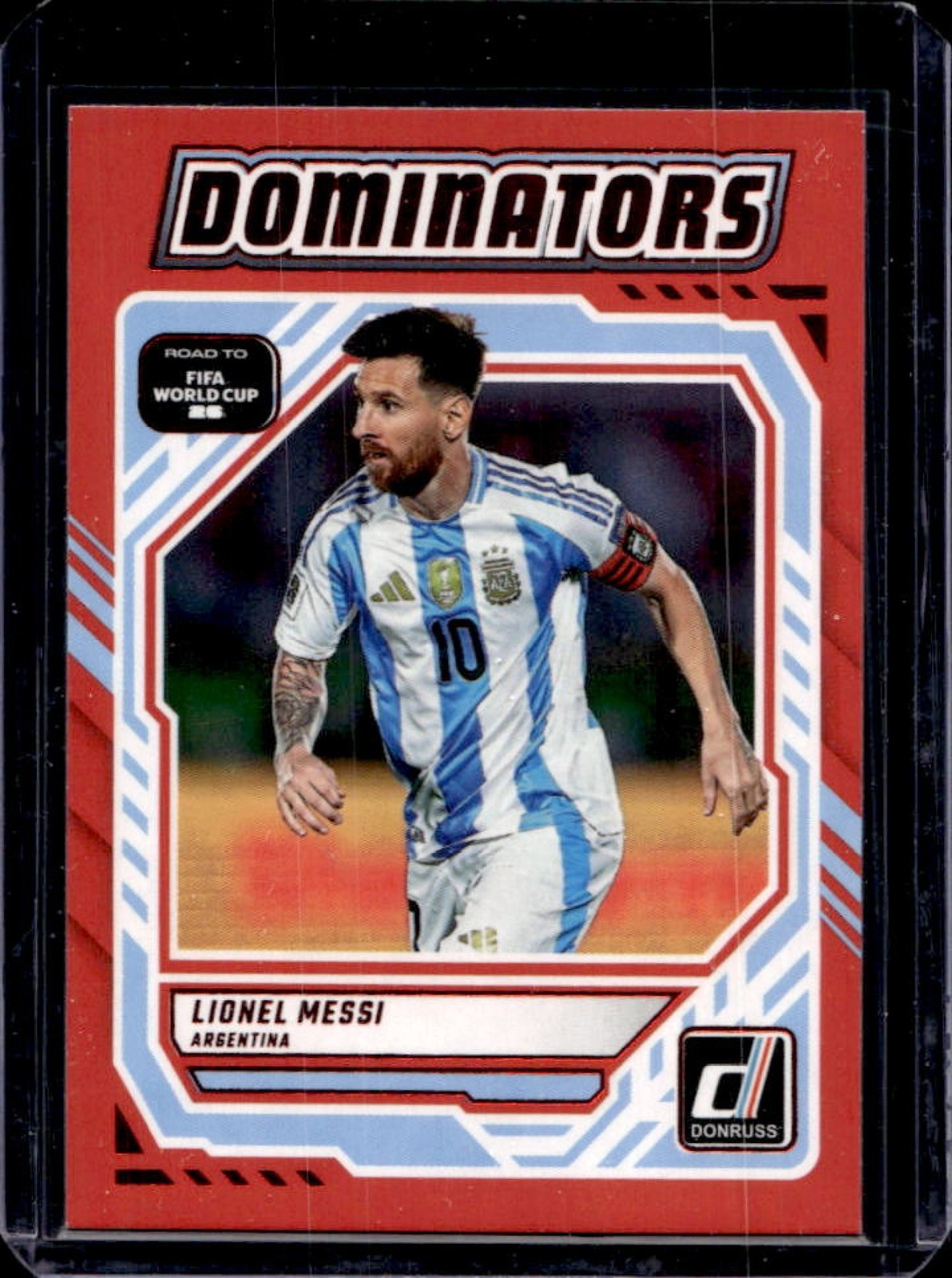 2025-26 Panini Donruss Road to FIFA World Cup 26' Lionel Messi Dominators Red #3 view 1