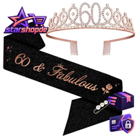 60. Geburtstags Tiara Krone SchäRpe Set 60 & Fabulous Geschenk Deko
