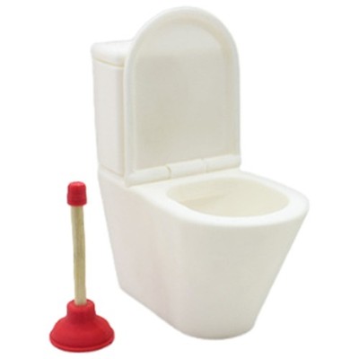 Miniature Toilet Drainer Model Figure Set For 1/12 Bathroom Scene Layout Decors