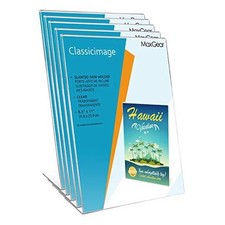 Sign Holder 8.x11 inches, Acrylic Sign Holder Slant Back Sign Holder Clear 5