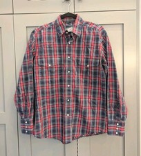 Vintage Wrangler Shirt Mens M Medium Red Plaid Western Pearl Snap Rodeo Cowboy