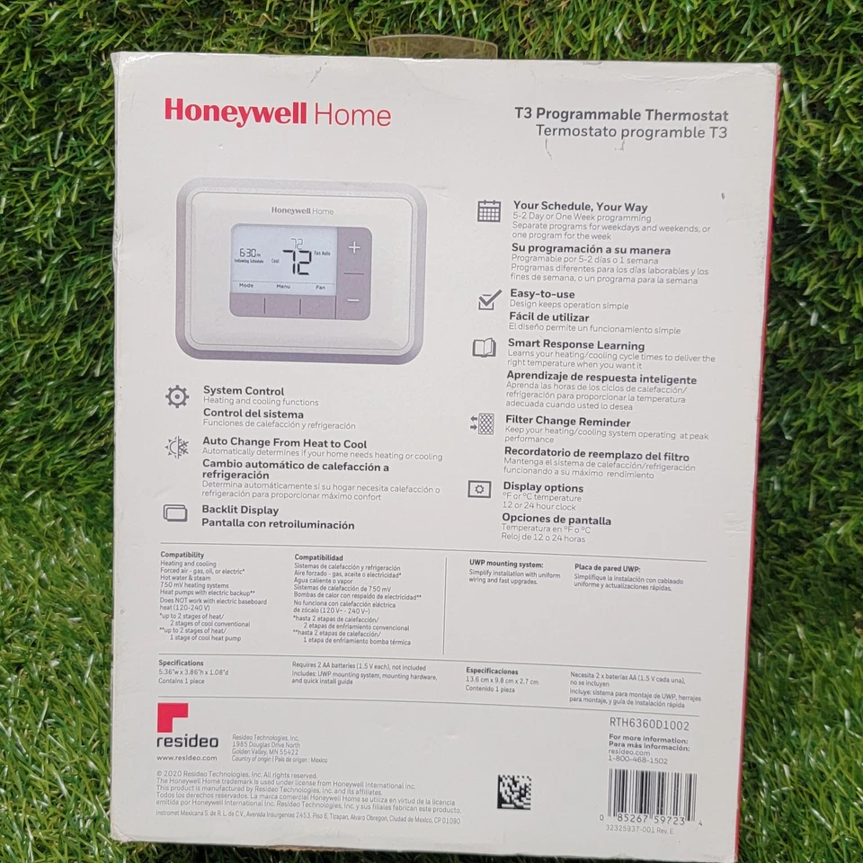 Honeywell Home T3 Programmable Thermostat RTH6360D1002 ( Open Box) - Image 3 of 4