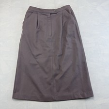 Vintage Symmetry Wool Blend Midi Skirt USA Made Brown High Waist A Line Medium