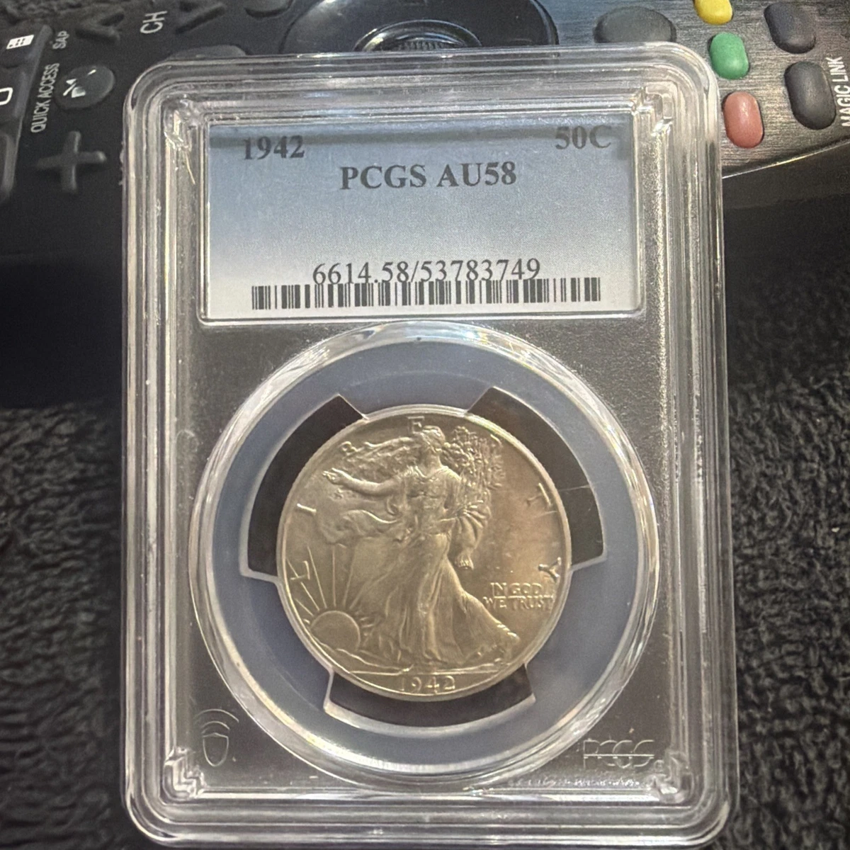 AU 58 Graded 1942 Year Liberty Walking Half Dollars (1916-1947