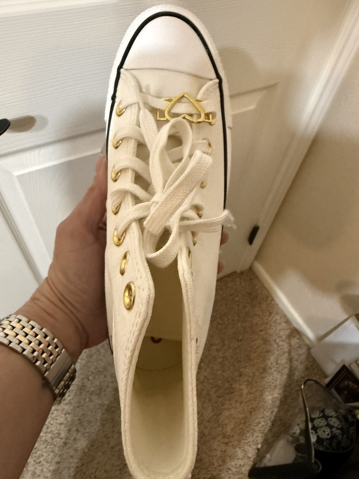 NEW in BOX Women's CONVERSE Hearts Valentine's Day All Star Shoes A05139F White thumbnail 19