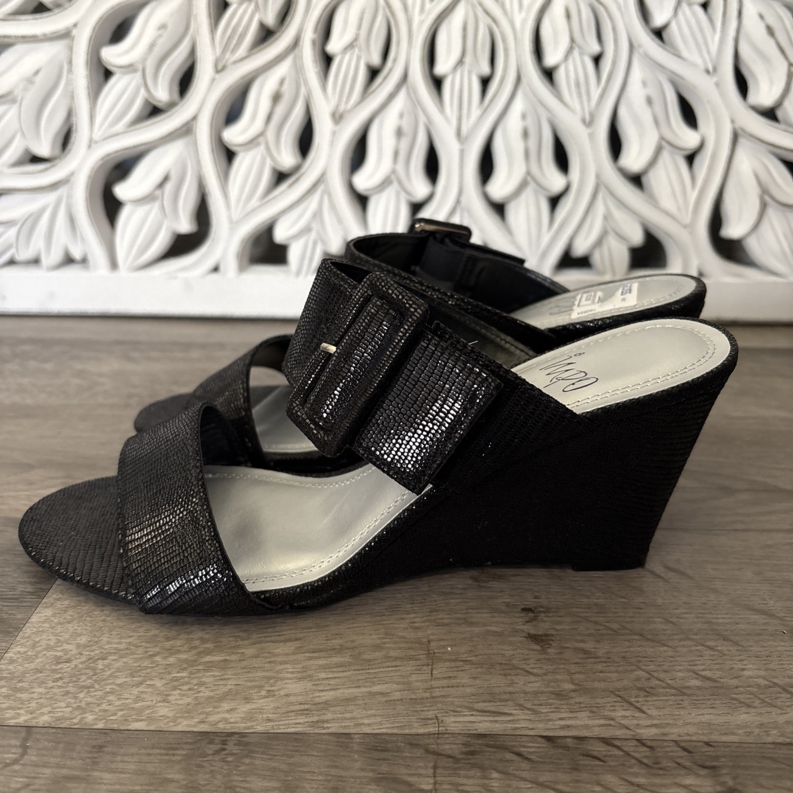 Impo Vangie Wedge Sandals Black Women's Size 8M