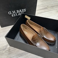 GH BASS 9.5D US - MENS LARSON LUG WEEJUNS LOAFER Whiskey 215