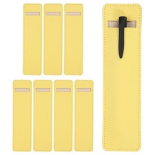 7"Pen Sleeve Case, 8Pcs PU Leather Pen Pouch Protective Cover, Yellow
