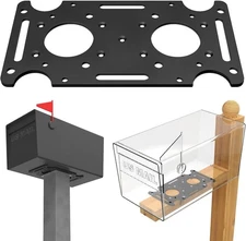 Mailbox mounting bracket, column-style mailbox base plate