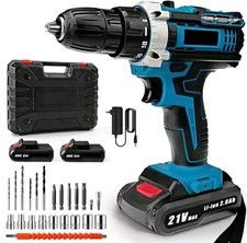 Trapano Avvitatore 21V Doppia Batteria 24V  Valigetta 21 Accessori Luce LED