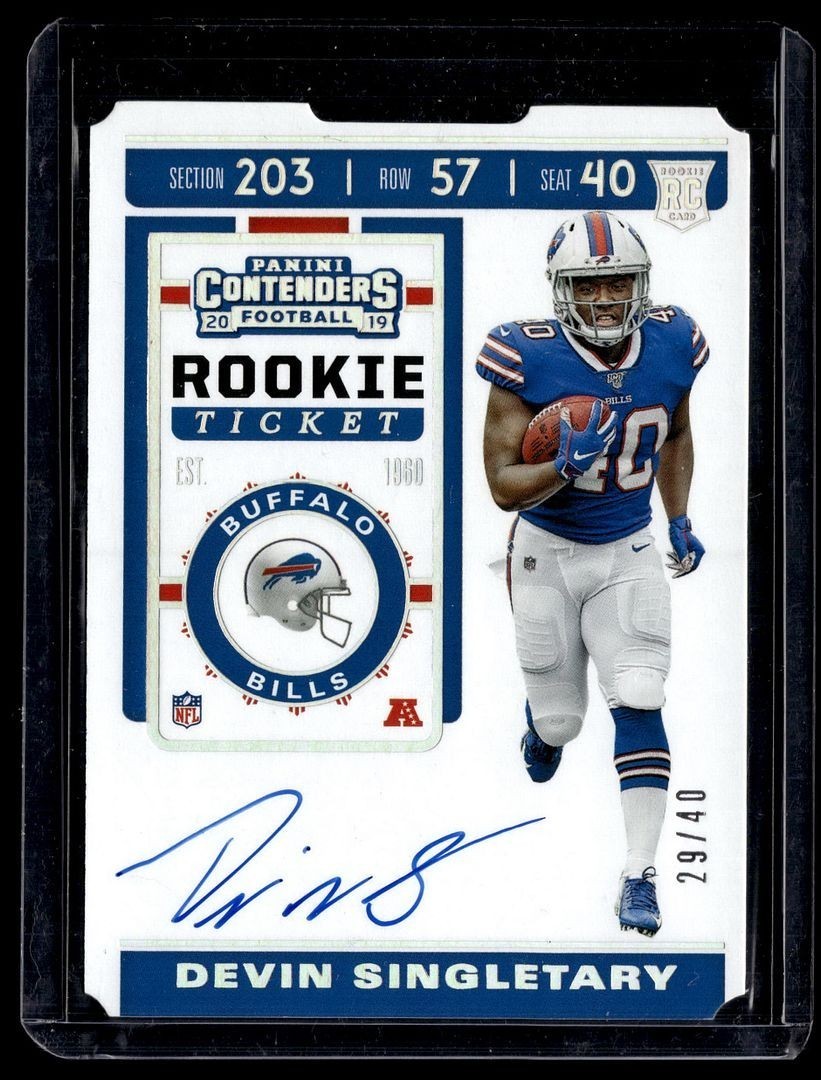Devin Singletary Panini Contenders #137 Autograph Ticket Stub