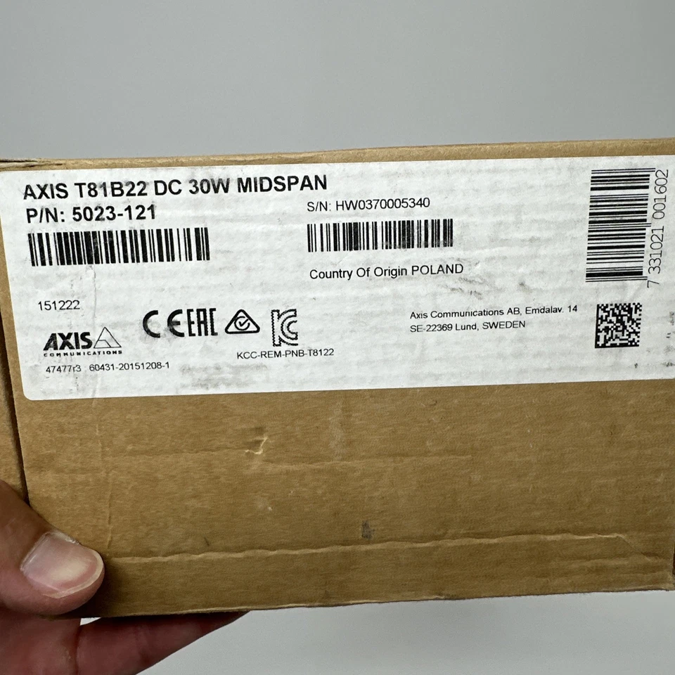 NEW AXIS T81B22 DC 30W MIDSPAN PoE Injector 5023-121 - Image 2 of 2
