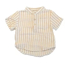 Rylee + Cru Mason Shirt Marigold Stripe Toddler Top 6-12 Months Cozy Cotton