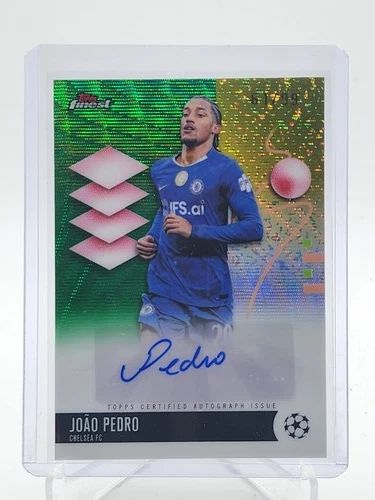 JOAO PEDRO 2025-26 TOPPS FINEST UEFA AUTO GREEN WAVE /99 #BA-JP Q0181