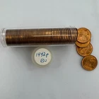 ROLL 1942 Lincoln Wheat Cent Coins 50 USA 1c in Tube UNC Philadelphia ROLL