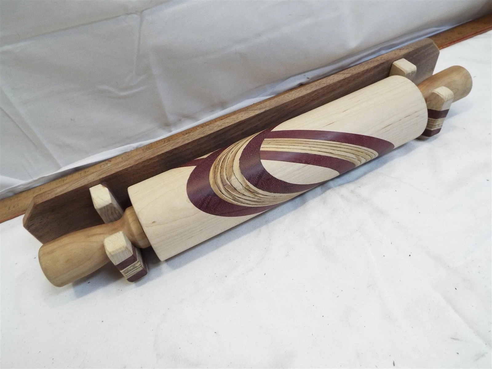 Decorative Kitchen Wooden Rolling Pin Baking Multi Color Wood Art Marquetry Folk