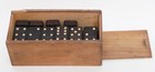 Antique ARABESQUE EMBOSSED DOMINOS-28 Pieces w/BOX-RARE — photo 2