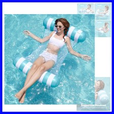 Hammock Pool Floats Adults, 4-in-1 Multi-Purpose Inflatable Pool Floaties PVC...