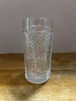 Vintage Ralph Lauren Herring Bone Designed Crystal Highball Glass 