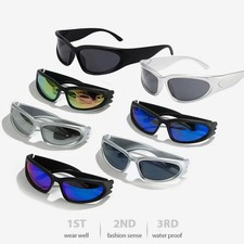 Wrap Around Sunglasses Goggle Style Unisex UV400 Vintage Sport Outdoor Wear