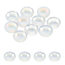 10 Pcs Large Hole Loose Stone Beads Charm, 10mm Rondelle Beads, White