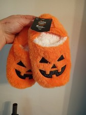 Hyde And EEK Halloween Pumpkin Slippers Size Small 5-7 