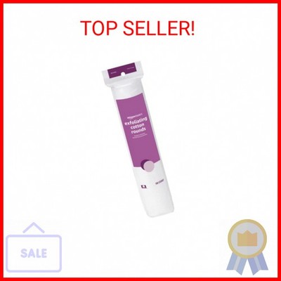 Amazon Basics Exfoliating Makeup Remover Cotton Rounds, Dual-Sided Textured, 100