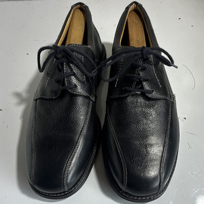 Sandro Moscoloni Men's Black Leather Oxford Dress Shoes Lace-Up Square Toe US 11