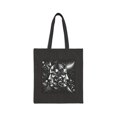 Cotton Canvas Tote Bag 15x16 Art Deco Mask Abstract Cosmos Museum Gallery Retro