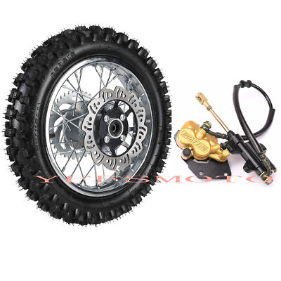 80/100-12'' 1.85x12 Tyre Tire Wheel Rim & Brake Assembly Pit Dirt Bike ...