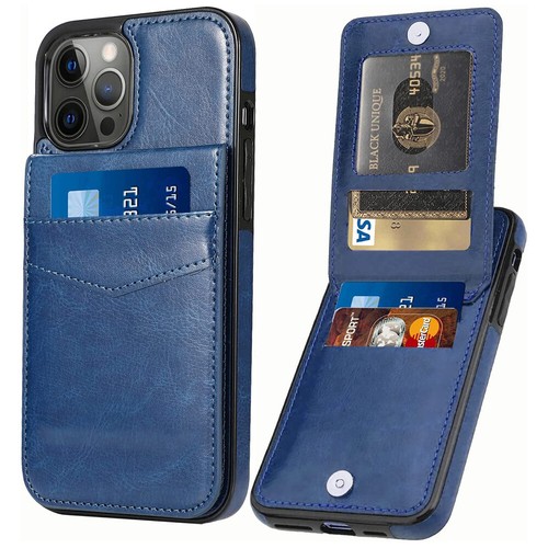 For iPhone 16 15 14 13 12 Pro Max XS Leather Card Holder Wallet Case Phone Cover - Zdjęcie 24 z 27
